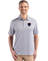 DePaul Blue Demons Cutter & Buck Pike Eco Diamond Dot Print Recycled Mens Big & Tall Polo Black Front
