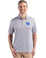 Kentucky Wildcats Cutter & Buck Pike Eco Diamond Dot Print Recycled Mens Big & Tall Polo Black Front