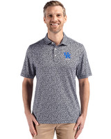 Kentucky Wildcats Alumni Cutter & Buck Pike Eco Flora Print Recycled Mens Big & Tall Polo Black Front
