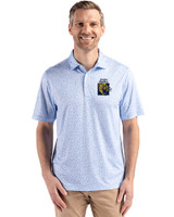 FIU Panthers College Vault Cutter & Buck Pike Eco Flora Print Recycled Mens Big & Tall Polo Atlas Light Blue Front