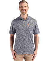 Miami Hurricanes Cutter & Buck Pike Eco Flora Print Recycled Mens Big & Tall Polo BL_PRO_HG 