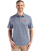 Auburn Tigers Cutter & Buck Pike Eco Flora Print Recycled Mens Big & Tall Polo Navy Blue Front