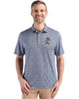 ETSU Buccaneers College Vault Cutter & Buck Pike Eco Flora Print Recycled Mens Big & Tall Polo Navy Blue Front