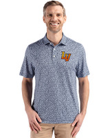 Las Vegas Aviators Cutter & Buck Pike Eco Flora Print Recycled Mens Big & Tall Polo Navy Blue Front