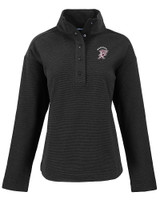 Mississippi State Bulldogs Vintage Cutter & Buck Hunts Point Eco Textured Fleece Recycled Womens Snap Pullover BL_MANN_HG 