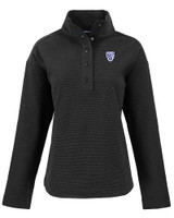 PAC-12 Conference Cutter & Buck Hunts Point Eco Textured Fleece Recycled Womens Snap Pullover BL_MANN_HG 