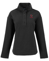 Louisville Cardinals Alumni Cutter & Buck Hunts Point Eco Textured Fleece Recycled Womens Snap Pullover BL_MANN_HG 