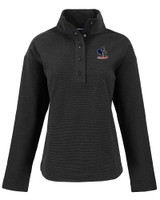 Delaware Fightin' Blue Hens College Vault Cutter & Buck Hunts Point Eco Textured Fleece Recycled Womens Snap Pullover BL_MANN_HG 