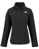 North Dakota Cutter & Buck Hunts Point Eco Textured Fleece Recycled Womens Snap Pullover BL_MANN_HG 