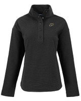 Purdue Boilermakers Cutter & Buck Hunts Point Eco Textured Fleece Recycled Womens Snap Pullover BL_MANN_HG 