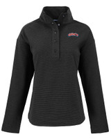 Delaware State Hornets Cutter & Buck Hunts Point Eco Textured Fleece Recycled Womens Snap Pullover BL_MANN_HG 