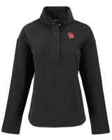 Houston Cougars Cutter & Buck Hunts Point Eco Textured Fleece Recycled Womens Snap Pullover BL_MANN_HG 