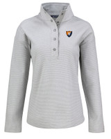 Illinois Fighting Illini College Vault Cutter & Buck Hunts Point Eco Textured Fleece Recycled Womens Snap Pullover POL_MANN_HG 