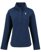 Villanova Wildcats College Vault Cutter & Buck Hunts Point Eco Textured Fleece Recycled Womens Snap Pullover NVBU_MANN_HG 