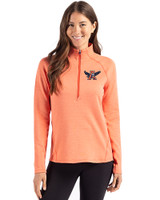 Auburn Tigers College Vault Cutter & Buck Peshastin Fleece Recycled Womens Half Zip Pullover College Orange Heather Front