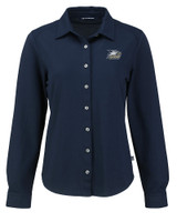 Georgia Southern Eagles Cutter & Buck Advantage Tri-Blend Eco Soft Pique Long Sleeve Knitted Womens Button Up LYN_MANN_HG 