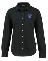 Memphis Tigers Cutter & Buck Advantage Tri-Blend Eco Soft Pique Long Sleeve Knitted Womens Button Up BL_MANN_HG 