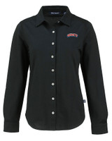 Delaware State Hornets Cutter & Buck Advantage Tri-Blend Eco Soft Pique Long Sleeve Knitted Womens Button Up BL_MANN_HG 