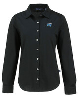 Middle Tennessee Blue Raiders Cutter & Buck Advantage Tri-Blend Eco Soft Pique Long Sleeve Knitted Womens Button Up BL_MANN_HG 