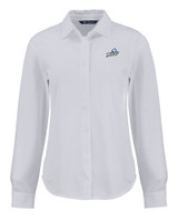 Florida Gulf Coast Eagles Cutter & Buck Advantage Tri-Blend Eco Soft Pique Long Sleeve Knitted Womens Button Up WH_MANN_HG 