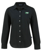 North Dakota Cutter & Buck Advantage Tri-Blend Eco Soft Pique Long Sleeve Knitted Womens Button Up BL_MANN_HG 