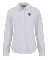 Scranton/Wilkes-Barre RailRiders Cutter & Buck Advantage Tri-Blend Eco Soft Pique Long Sleeve Knitted Womens Button Down WH_MANN_HG 1