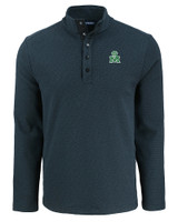 Marshall Thundering Herd College Vault Cutter & Buck Hunts Point Eco Textured Fleece Recycled Mens Snap Pullover BL_MANN_HG 