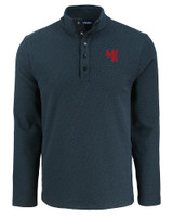 Western Kentucky Hilltoppers College Vault Cutter & Buck Hunts Point Eco Textured Fleece Recycled Mens Snap Pullover BL_MANN_HG 