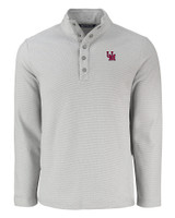 Ole Miss Rebels College Vault Cutter & Buck Hunts Point Eco Textured Fleece Recycled Mens Snap Pullover POL_MANN_HG 