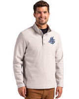 Hartford Yard Goats Cutter & Buck Hunts Point Eco Textured Fleece Recycled Mens Snap Pullover Polished Medium Gray Front