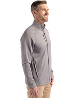 Oklahoma Sooners Alumni (Lights and CDR) Cutter & Buck Peshastin Fleece Recycled Mens Full Zip Jacket Elemental Grey Heather Side
