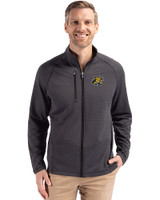 Wichita State Shockers Cutter & Buck Peshastin Fleece Recycled Mens Full Zip Jacket Black Heather Front