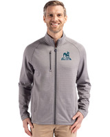 Citadel Bulldogs Vintage Cutter & Buck Peshastin Fleece Recycled Mens Full Zip Jacket Elemental Grey Heather Front