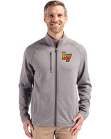 Las Vegas Aviators Cutter & Buck Peshastin Fleece Recycled Mens Full Zip Jacket Elemental Grey Heather Front