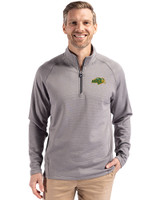 NDSU Bison Cutter & Buck Peshastin Fleece Recycled Mens Half Zip Pullover Elemental Grey Heather Front