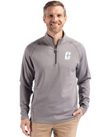 Charlotte 49ers Cutter & Buck Peshastin Fleece Recycled Mens Half Zip Pullover Elemental Grey Heather Front