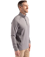 Oklahoma Sooners Alumni (Lights and CDR) Cutter & Buck Peshastin Fleece Recycled Mens Half Zip Pullover Elemental Grey Heather Side