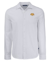 Tennessee Tech Golden Eagles Cutter & Buck Advantage Tri-Blend Eco Soft Pique Long Sleeve Knitted Mens Button Up WH_MANN_HG 