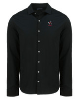 Georgia Bulldogs Alumni Cutter & Buck Advantage Tri-Blend Eco Soft Pique Long Sleeve Knitted Mens Button Up BL_MANN_HG 