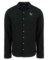 Midwestern State Mustangs Cutter & Buck Advantage Tri-Blend Eco Soft Pique Long Sleeve Knitted Mens Button Up BL_MANN_HG 