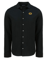 Grambling Tigers Cutter & Buck Advantage Tri-Blend Eco Soft Pique Long Sleeve Knitted Mens Button Up BL_MANN_HG 