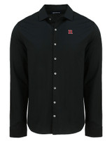 Rutgers Scarlet Knights Cutter & Buck Advantage Tri-Blend Eco Soft Pique Long Sleeve Knitted Mens Button Up BL_MANN_HG 