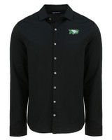 North Dakota Cutter & Buck Advantage Tri-Blend Eco Soft Pique Long Sleeve Knitted Mens Button Up BL_MANN_HG 