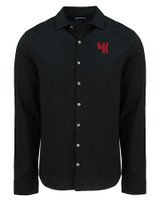 Western Kentucky Hilltoppers College Vault Cutter & Buck Advantage Tri-Blend Eco Soft Pique Long Sleeve Knitted Mens Button Up BL_MANN_HG 