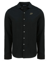 Purdue Boilermakers Cutter & Buck Advantage Tri-Blend Eco Soft Pique Long Sleeve Knitted Mens Button Up BL_MANN_HG 