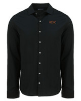 UOP Tigers Cutter & Buck Advantage Tri-Blend Eco Soft Pique Long Sleeve Knitted Mens Button Up BL_MANN_HG 