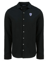 PAC-12 Conference Cutter & Buck Advantage Tri-Blend Eco Soft Pique Long Sleeve Knitted Mens Button Up BL_MANN_HG 