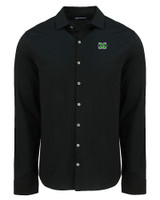 Marshall Thundering Herd Cutter & Buck Advantage Tri-Blend Eco Soft Pique Long Sleeve Knitted Mens Button Up BL_MANN_HG 