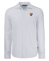 Illinois Fighting Illini College Vault Cutter & Buck Advantage Tri-Blend Eco Soft Pique Long Sleeve Knitted Mens Button Up WH_MANN_HG 