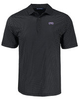 TCU Horned Frogs Cutter & Buck Pike Eco Shadow Check Print Recycled Mens Polo BL_MANN_HG 